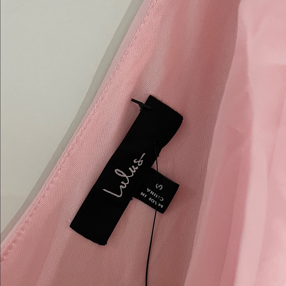 Lulus Convincing Grace Flutter Sleeve Wrap Maxi Pink Dress Small - Picture 4 of 6